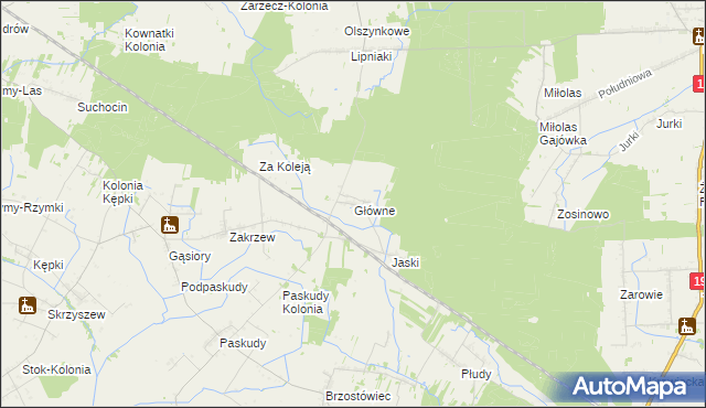 mapa Główne, Główne na mapie Targeo