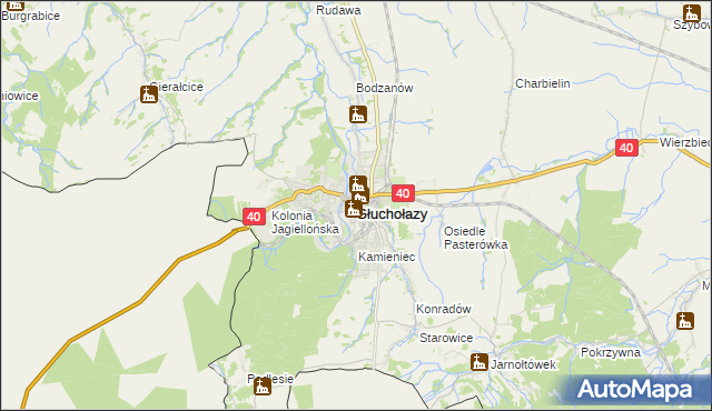 mapa Głuchołazy, Głuchołazy na mapie Targeo