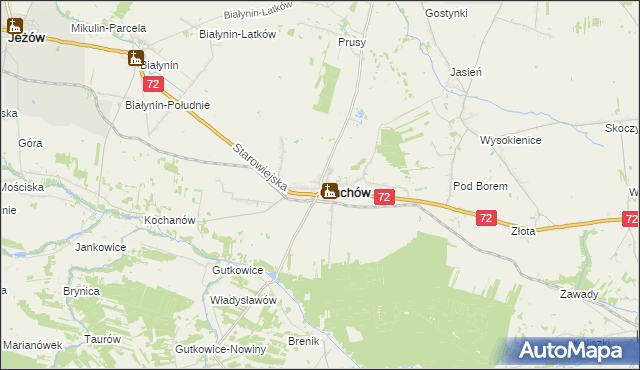 mapa Głuchów powiat skierniewicki, Głuchów powiat skierniewicki na mapie Targeo
