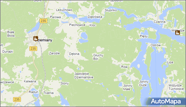 mapa Głuchy Bór, Głuchy Bór na mapie Targeo