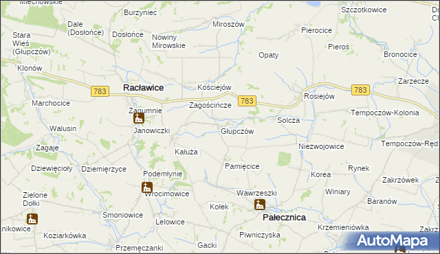 mapa Głupczów, Głupczów na mapie Targeo