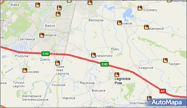 mapa Gniewomierz, Gniewomierz na mapie Targeo