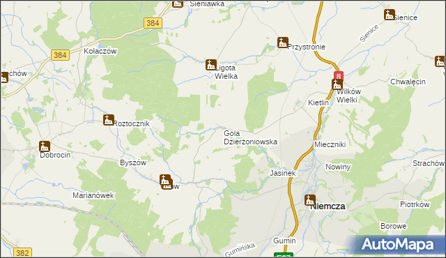 mapa Gola Dzierżoniowska, Gola Dzierżoniowska na mapie Targeo