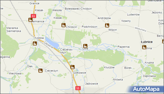 mapa Gola gmina Bolesławiec, Gola gmina Bolesławiec na mapie Targeo