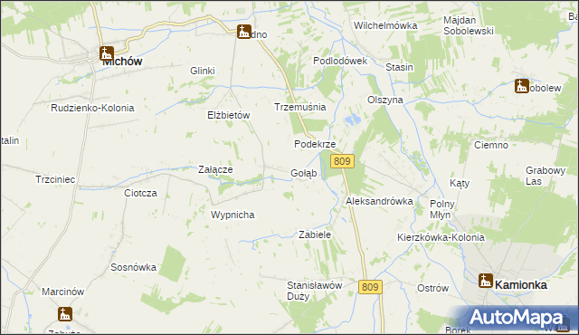 mapa Gołąb gmina Michów, Gołąb gmina Michów na mapie Targeo