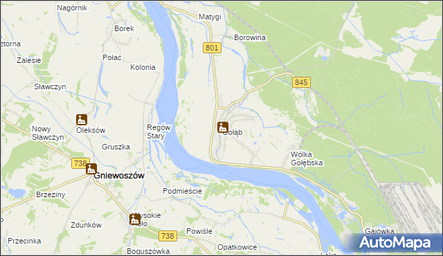 mapa Gołąb gmina Puławy, Gołąb gmina Puławy na mapie Targeo