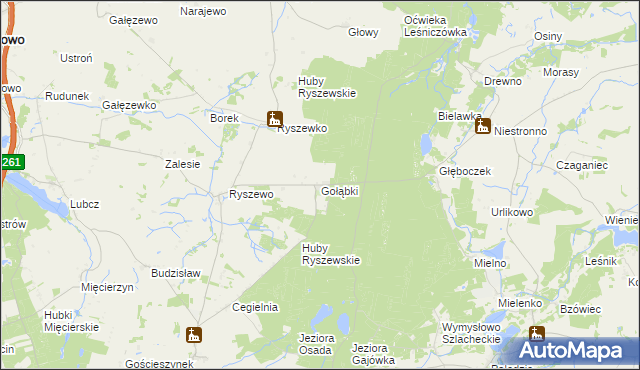 mapa Gołąbki gmina Rogowo, Gołąbki gmina Rogowo na mapie Targeo