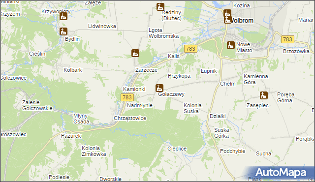 mapa Gołaczewy, Gołaczewy na mapie Targeo