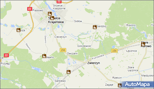 mapa Golczewice, Golczewice na mapie Targeo
