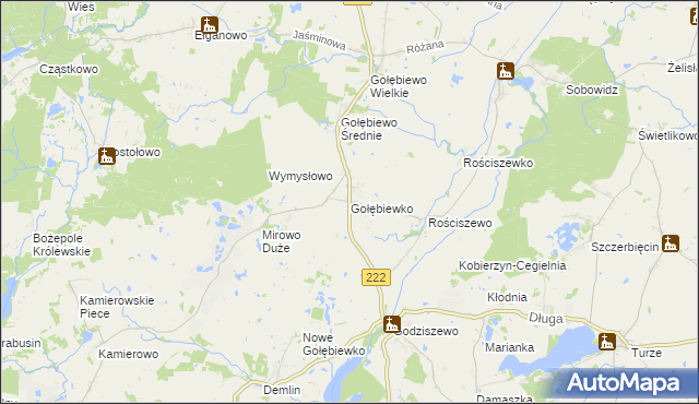 mapa Gołębiewko gmina Trąbki Wielkie, Gołębiewko gmina Trąbki Wielkie na mapie Targeo