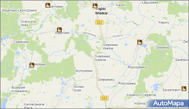 mapa Gołębiewo Średnie, Gołębiewo Średnie na mapie Targeo