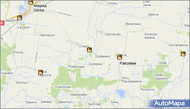 mapa Golejewko, Golejewko na mapie Targeo