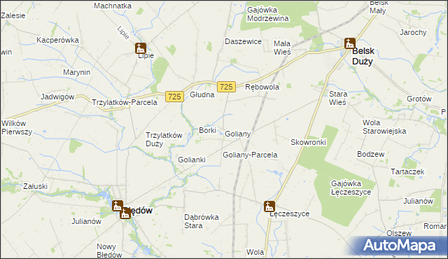 mapa Goliany, Goliany na mapie Targeo