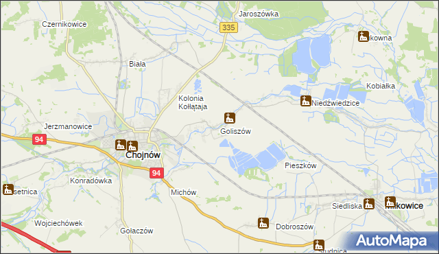 mapa Goliszów, Goliszów na mapie Targeo