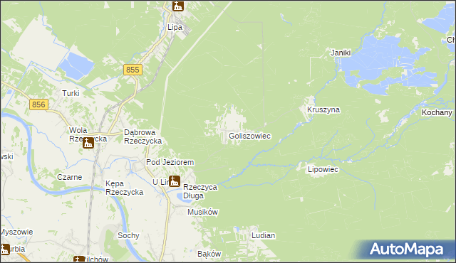 mapa Goliszowiec, Goliszowiec na mapie Targeo
