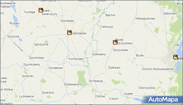 mapa Gołkówko, Gołkówko na mapie Targeo