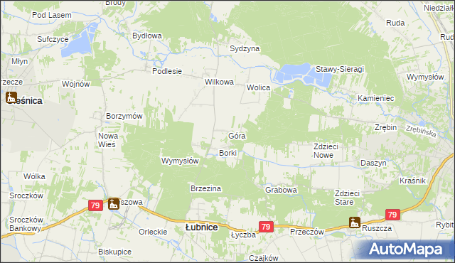 mapa Góra gmina Łubnice, Góra gmina Łubnice na mapie Targeo