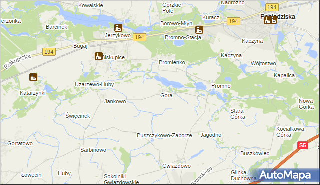 mapa Góra gmina Pobiedziska, Góra gmina Pobiedziska na mapie Targeo