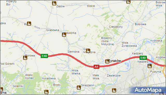 mapa Góra Motyczna, Góra Motyczna na mapie Targeo