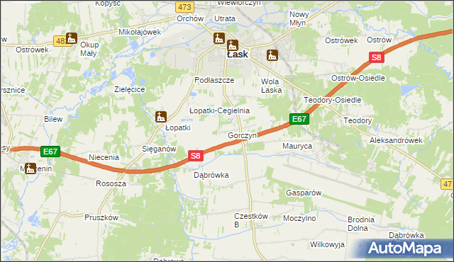 mapa Gorczyn, Gorczyn na mapie Targeo