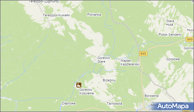 mapa Górecko Stare, Górecko Stare na mapie Targeo