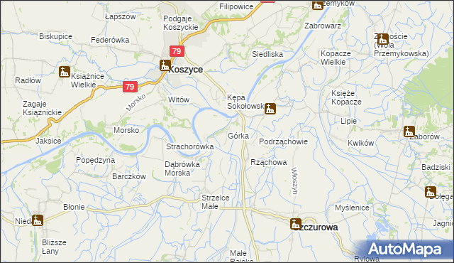 mapa Górka gmina Szczurowa, Górka gmina Szczurowa na mapie Targeo