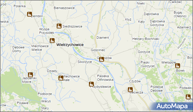 mapa Goruszów, Goruszów na mapie Targeo