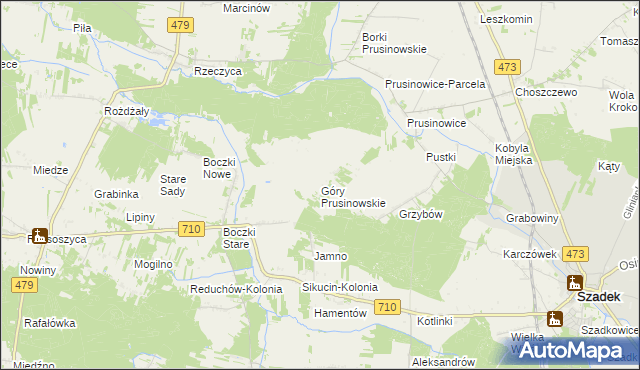 mapa Góry Prusinowskie, Góry Prusinowskie na mapie Targeo
