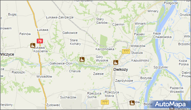 mapa Góry Wysokie, Góry Wysokie na mapie Targeo