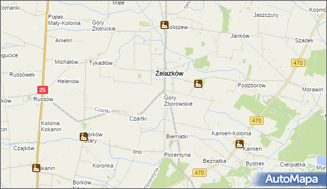 mapa Góry Zborowskie, Góry Zborowskie na mapie Targeo