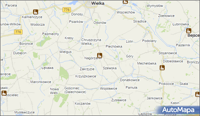 mapa Gorzków gmina Kazimierza Wielka, Gorzków gmina Kazimierza Wielka na mapie Targeo