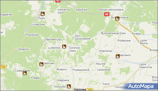 mapa Gorzków Stary, Gorzków Stary na mapie Targeo