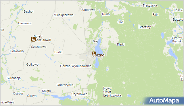 mapa Górzno powiat brodnicki, Górzno powiat brodnicki na mapie Targeo