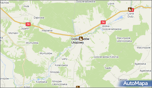 mapa Gościeradów Plebański, Gościeradów Plebański na mapie Targeo