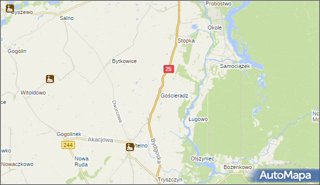 mapa Gościeradz, Gościeradz na mapie Targeo