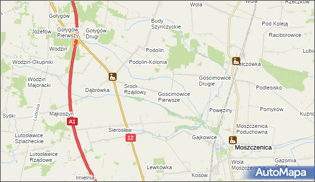 mapa Gościmowice Pierwsze, Gościmowice Pierwsze na mapie Targeo