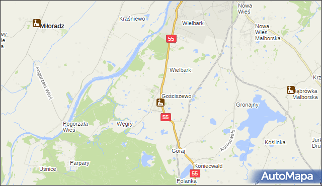 mapa Gościszewo, Gościszewo na mapie Targeo