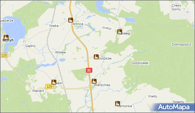 mapa Goszków, Goszków na mapie Targeo