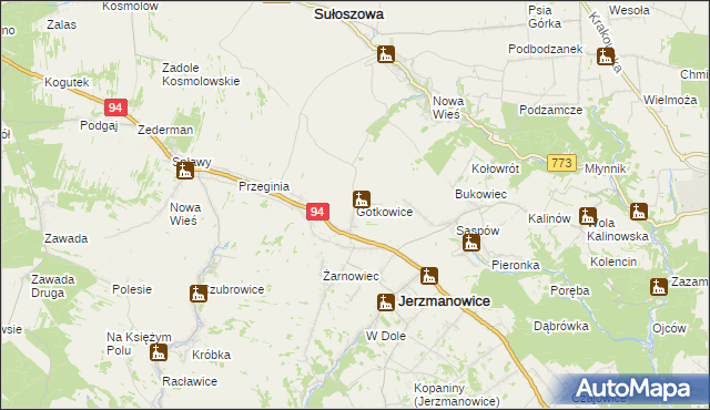 mapa Gotkowice, Gotkowice na mapie Targeo