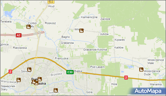 mapa Grabanów-Kolonia, Grabanów-Kolonia na mapie Targeo