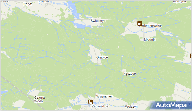 mapa Grabice gmina Murów, Grabice gmina Murów na mapie Targeo