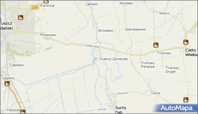 mapa Grabiny-Zameczek, Grabiny-Zameczek na mapie Targeo