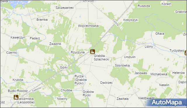 mapa Grabów Szlachecki, Grabów Szlachecki na mapie Targeo