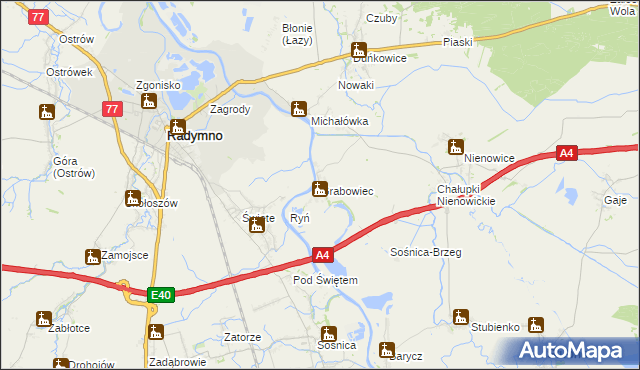 mapa Grabowiec gmina Radymno, Grabowiec gmina Radymno na mapie Targeo