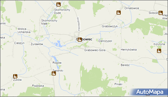 mapa Grabowiec-Góra, Grabowiec-Góra na mapie Targeo