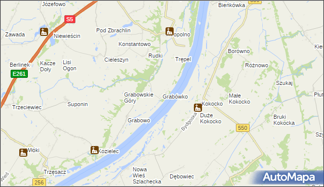 mapa Grabówko gmina Pruszcz, Grabówko gmina Pruszcz na mapie Targeo