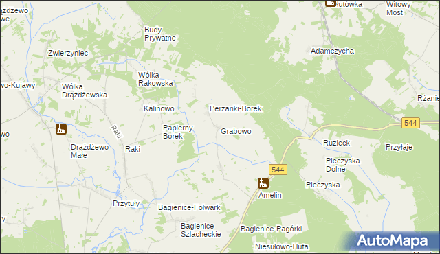 mapa Grabowo gmina Krasnosielc, Grabowo gmina Krasnosielc na mapie Targeo