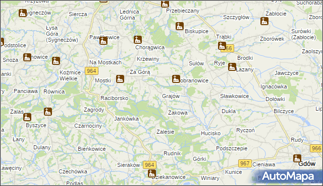 mapa Grajów, Grajów na mapie Targeo