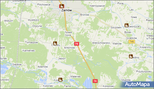 mapa Grębenice, Grębenice na mapie Targeo