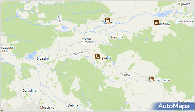 mapa Grędzina, Grędzina na mapie Targeo